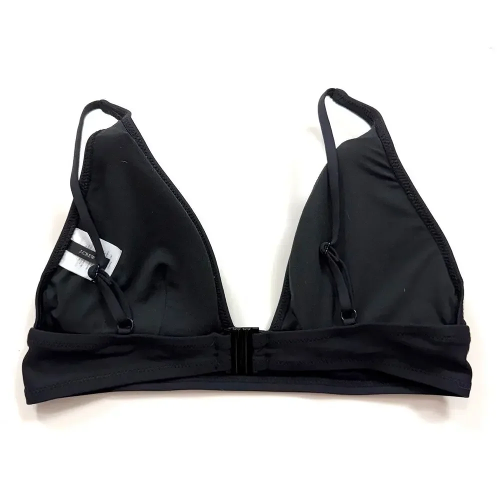 J. Crew Plunge V-Neck Bikini Top in Black - Picture 2 of 4